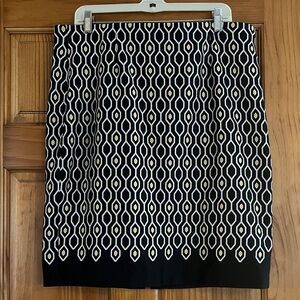 Roz & Ali Black and White Geometric Pencil Skirt 23” long XL